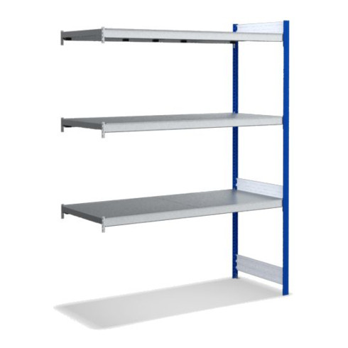 Bito Großfachregal, Anbaufeld Set, Fachboden, 350kg, 3 Ebenen, RAL 5010 Enzianblau