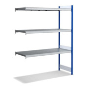 Bito Großfachregal, Anbaufeld Set, Fachboden, 350kg, 3 Ebenen, RAL 5010 Enzianblau
