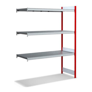 Bito Großfachregal, Anbaufeld Set, Fachboden, 350kg, 3 Ebenen, RAL 3000 Feuerrot