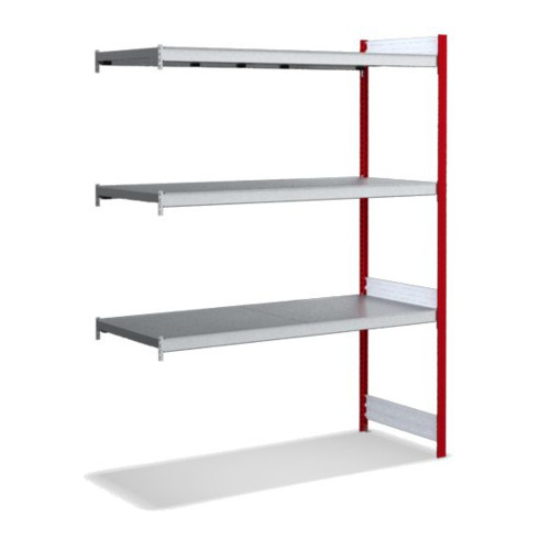 Bito Großfachregal, Anbaufeld Set, Fachboden, 350kg, 3 Ebenen, RAL 3000 Feuerrot
