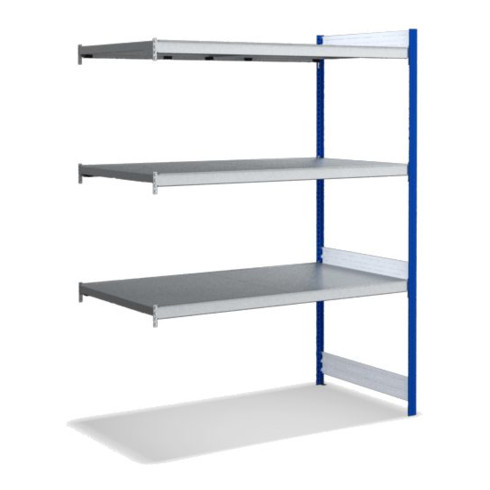Bito Großfachregal, Anbaufeld Set, Fachboden, 350kg, 3 Ebenen, RAL 5010 Enzianblau
