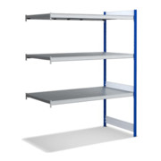 Bito Großfachregal, Anbaufeld Set, Fachboden, 350kg, 3 Ebenen, RAL 5010 Enzianblau