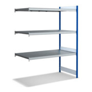Bito Großfachregal, Anbaufeld Set, Fachboden, 350kg, 3 Ebenen, RAL 5010 Enzianblau