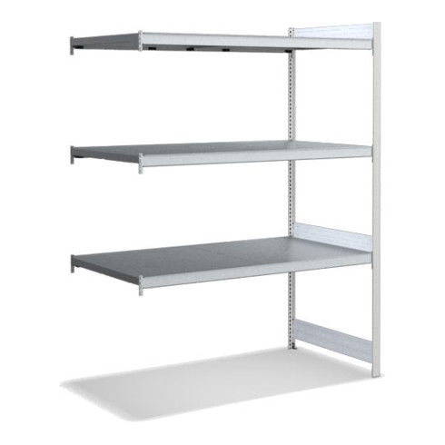 Bito Großfachregal, Anbaufeld Set, Fachboden, 350kg, 3 Ebenen, RAL 7035 Lichtgrau
