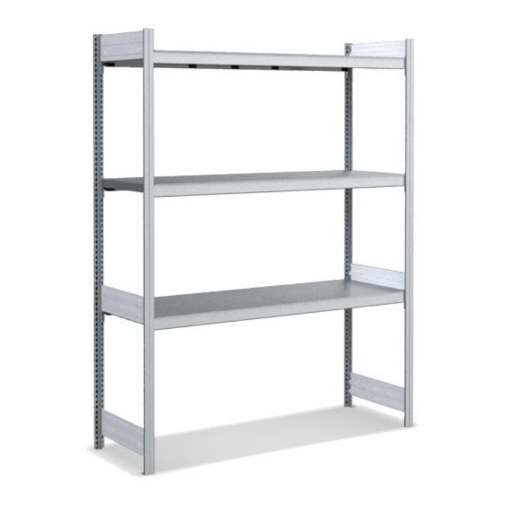 Bito Großfachregal-Set mit 3 Ebenen Fachboden L1562xH2000xT524 mm, Grundfeld verzinkt