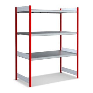 Bito Großfachregal Grundfeld Set, Fachboden, RAL 3000 Feuerrot