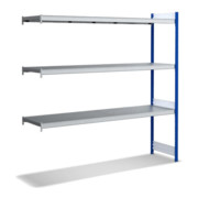 Bito Großfachregal, Anbaufeld Set, Fachboden, 350kg, 3 Ebenen, RAL 5010 Enzianblau