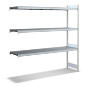 Bito Großfachregal, Anbaufeld Set, Fachboden, 350kg, 3 Ebenen, RAL 7035 Lichtgrau