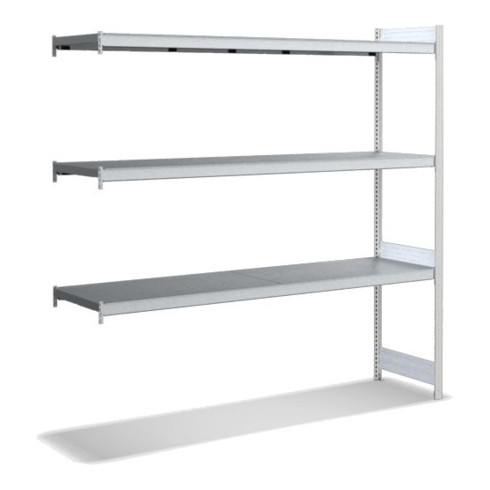 Bito Großfachregal, Anbaufeld Set, Fachboden, 350kg, 3 Ebenen, RAL 7035 Lichtgrau