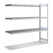 Bito Großfachregal, Anbaufeld Set, 350kg, Fachboden, 3 Ebenen, glanzverzinkt