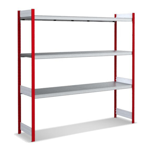 Bito Großfachregal Grundfeld Set, Fachboden, RAL 3000 Feuerrot