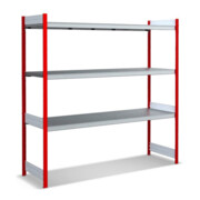 Bito Großfachregal Grundfeld Set, Fachboden, RAL 3000 Feuerrot