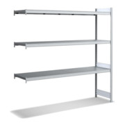 Bito Großfachregal, Anbaufeld Set, 350kg, Fachboden, 3 Ebenen, glanzverzinkt