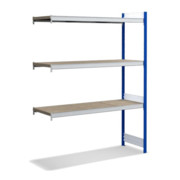 Bito Großfachregal, Anbaufeld Set, Spanplatten, 350kg, 3 Ebenen, RAL 5010 Enzianblau