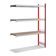 Bito Großfachregal, Anbaufeld Set, Spanplatten, 350kg, 3 Ebenen, RAL 3000 Feuerrot