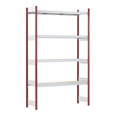Bito Großfachregal, Anbaufeld Set, Spanplatten, 350kg, 3 Ebenen, RAL 3000 Feuerrot