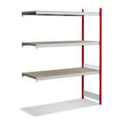 Bito Großfachregal, Anbaufeld Set, Spanplatten, 350kg, 3 Ebenen, RAL 3000 Feuerrot