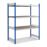Bito Großfachregal-Set mit 3 Ebenen Spanplatte Grundfeld enzianblau