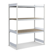 Bito Großfachregal-Set mit 3 Ebenen Spanplatte Grundfeld lichtgrau
