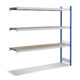 Bito Großfachregal, Anbaufeld Set, Spanplatten, 350kg, 3 Ebenen, RAL 5010 Enzianblau-1