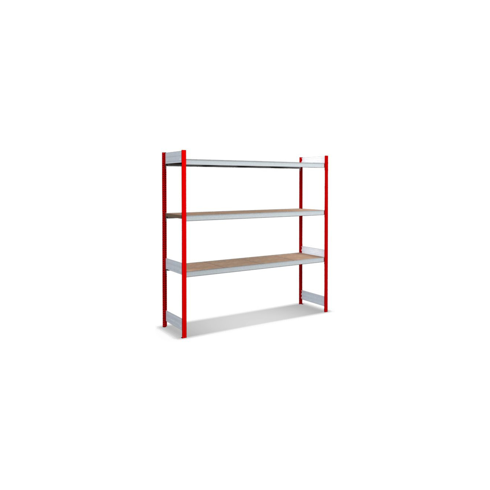 Bito Großfachregal-Set mit 3 Ebenen Spanplatte L2066xH2000xT524 mm, Grundfeld feuerrot