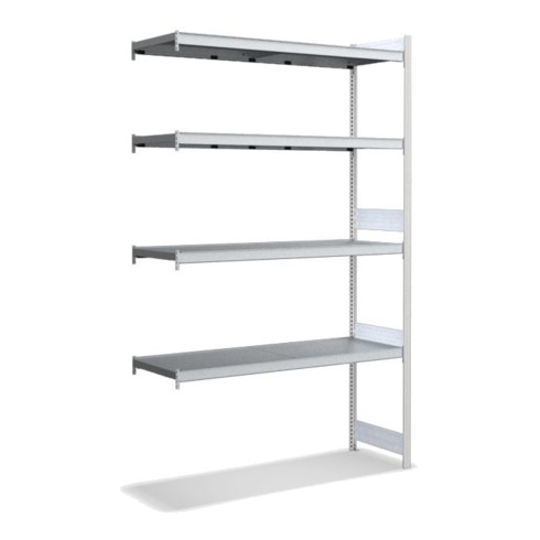 Bito Großfachregal Grundfeld Set, 350kg, 4 Ebenen, RAL 7035 Lichtgrau
