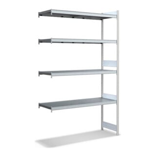 Bito Großfachregal Grundfeld Set, 350kg, 4 Ebenen, RAL 7035 Lichtgrau