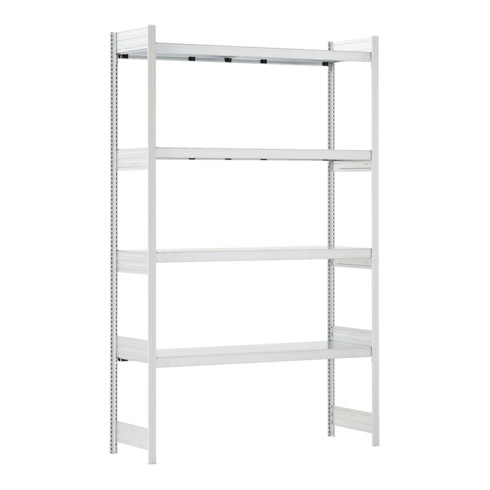Bito Großfachregal Grundfeld Set, 350kg, 4 Ebenen, RAL 7035 Lichtgrau