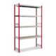 Bito Großfachregal-Set mit 4 Ebenen Spanplatte Grundfeld feuerrot-1