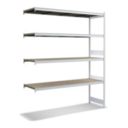 Bito Großfachregal-Set mit 4 Ebenen Spanplatte Grundfeld lichtgrau