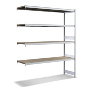 Bito Großfachregal-Set mit 4 Ebenen Spanplatte, Grundfeld verzinkt