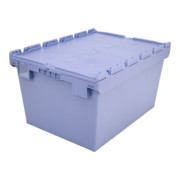 Bito Mehrwegbehälter Doppelboden mit zweiteiligen Klappdeckel blau