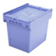Bito Mehrwegbehälter mit Deckel/Bügel/Kufe / MBD43321 L400xB300xH353 mm, taubenblau