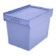 Bito Mehrwegbehälter mit Deckel/Bügel/Kufe / MBD64421 L600xB400xH453 mm, taubenblau