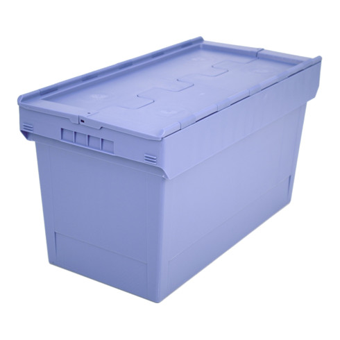Bito Mehrwegbehälter mit Deckel/Bügel/Kufe / MBD84421 L800xB400xH453 mm, taubenblau