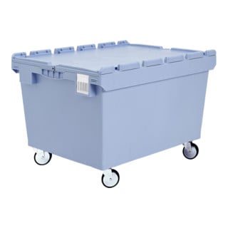 Bito Mehrwegbehälter Doppelboden Gummirollen blau