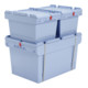 Bito Mehrwegbehälter mit Deckel/Bügel/Kufe / MBDU43171 L400xB300xH173 mm, taubenblau