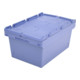 Bito Mehrwegbehälter mit Deckel/Bügel/Kufe / MBDU64271 L600xB400xH273 mm, taubenblau