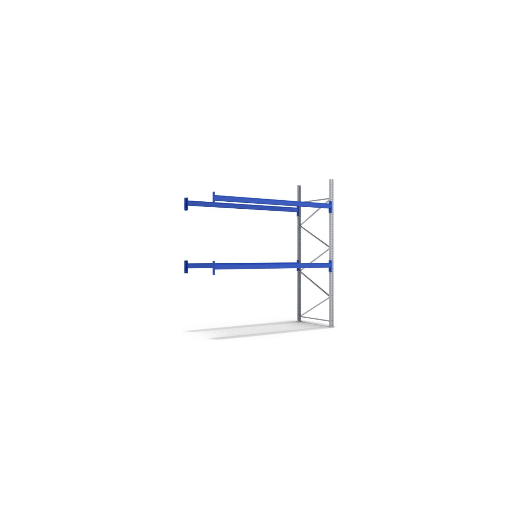 Bito Palettenregal-Set P1 Anbaufeld mit 3 Ebenen H5000xT1100xL2790 mm 600 kg, unmontiert enzianblau