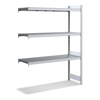 Bito, grande étagère, ensemble de baies d'appoint, 350 kg, étagère, 3 niveaux, zingué brillant