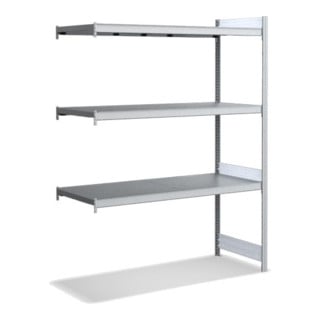 Bito, grande étagère, ensemble de baies d'appoint, 350 kg, étagère, 3 niveaux, zingué brillant