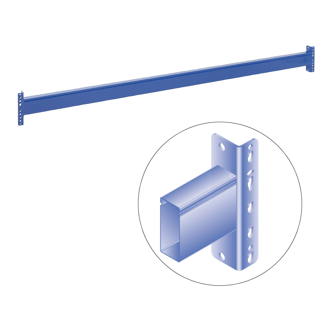 Bito Traverse PT120M HL B-Aufkleber Set mit Sicherungshaken L2700 mm, enzianblau