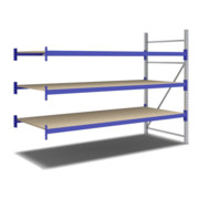 Bito Weitspannregal Set / F2 Anbaufeld 3 Ebenen H2000xT1100xB2700 mm, Spanplatte enzianblau-3