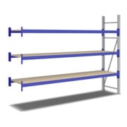 Bito Weitspannregal Set / F2 Anbaufeld 3 Ebenen H2000xT600xB2700 mm, Spanplatte enzianblau-3