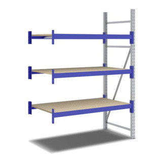 Bito Weitspannregal Set F2 Anbaufeld Spanplatte enzianblau