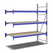 Bito Weitspannregal Set / F2 Anbaufeld 3 Ebenen H2000xT800xB1800 mm, Spanplatte enzianblau-3