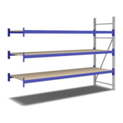 Bito Weitspannregal Set / F2 Anbaufeld 3 Ebenen H2000xT800xB2700 mm, Spanplatte enzianblau-3