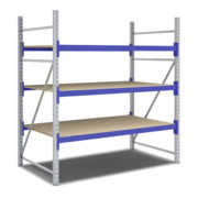 Bito Weitspannregal Set / F2 Grundfeld 3 Ebenen H2000xT1100xB1800 mm, Spanplatte enzianblau-3