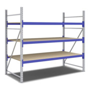 Bito Weitspannregal Set / F2 Grundfeld 3 Ebenen H2000xT1100xB2200 mm, Spanplatte enzianblau-3