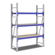 Bito Weitspannregal Set / F2 Grundfeld 3 Ebenen H2000xT600xB1350 mm, Spanplatte enzianblau-3